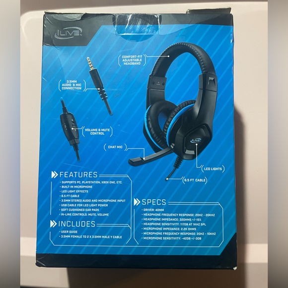 iLive Gaming Headset Stereo Headphones NEW - Picture 3 of 7